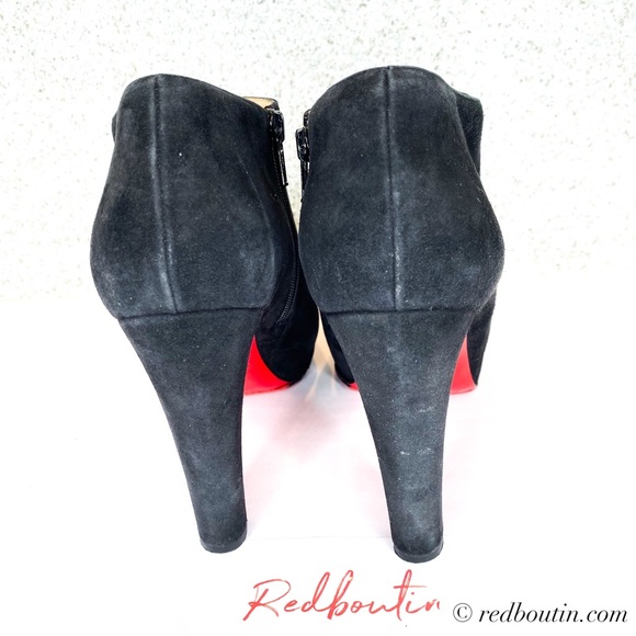 ♥️SOLD Louboutin Vicky Black Suede Ankle Boots - Picture 5 of 8